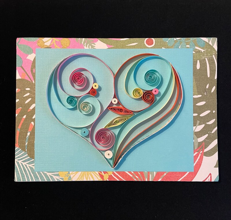 Tropical Quilled Heart